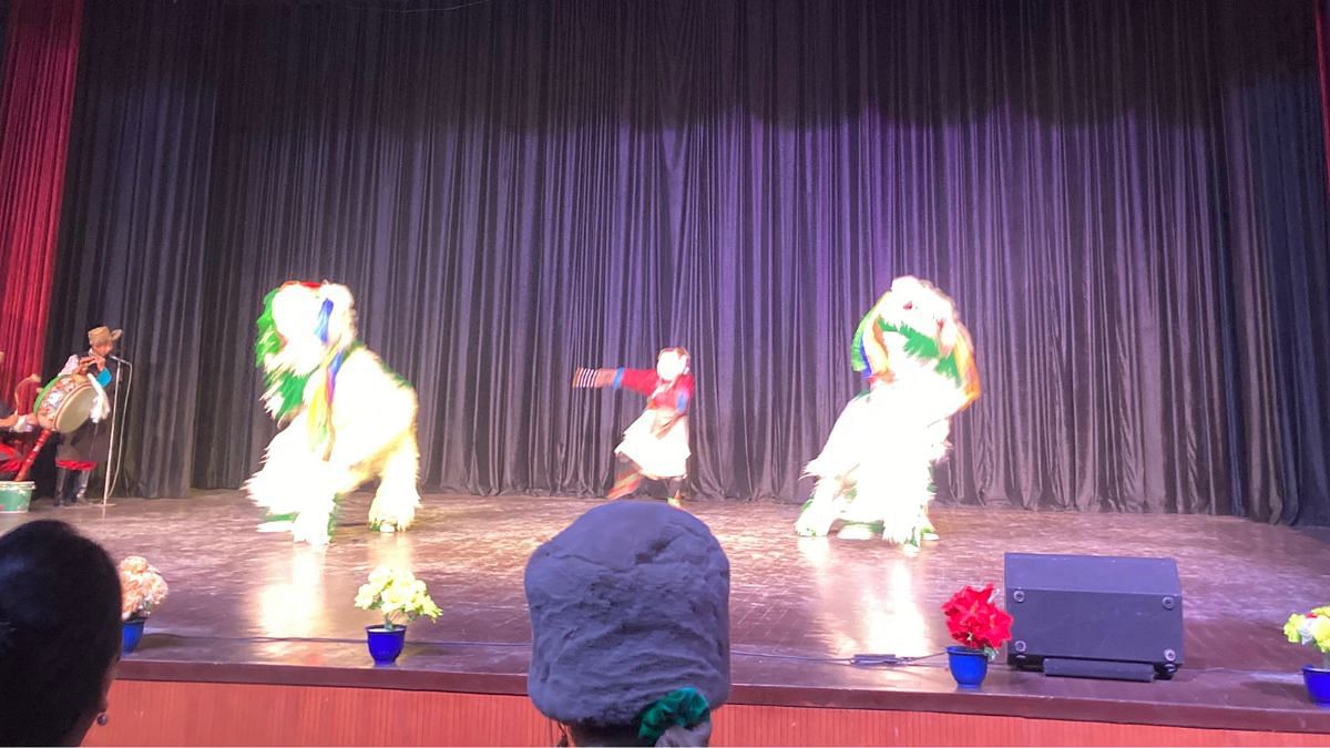A snow-lion performance at the Tibetan Institute of Performing Arts, Dharamashala | Keshav Padmanabhan | ThePrint