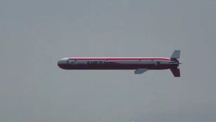 Representational image: Pakistan conducting a test fire of its submarine launched cruise missile 'Babur' in 2018 | X: @OfficialDGISPR