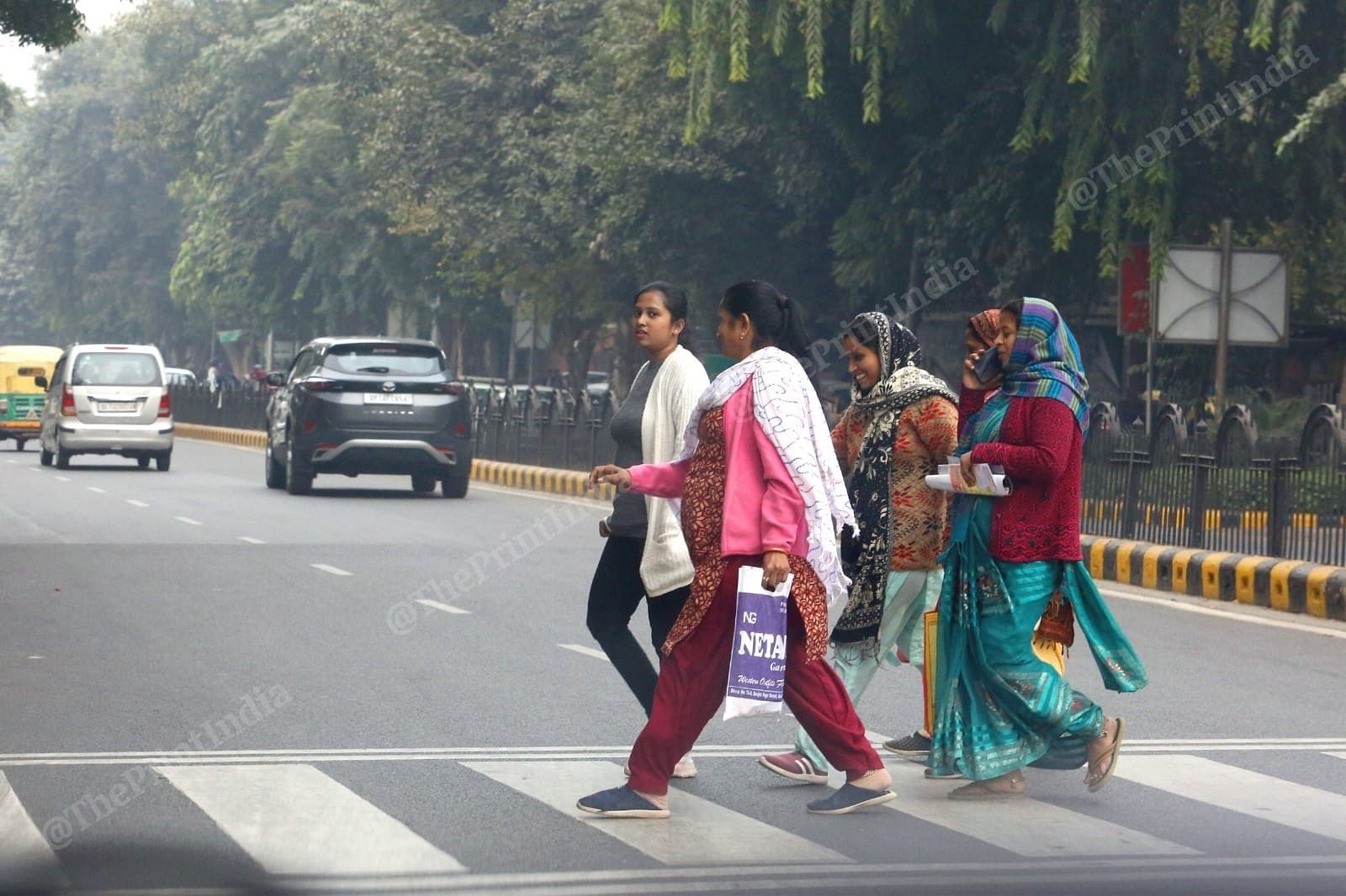 Women coming out of Parvesh Verma's residence at 20 Windsor Place | Praveen Jain | ThePrint