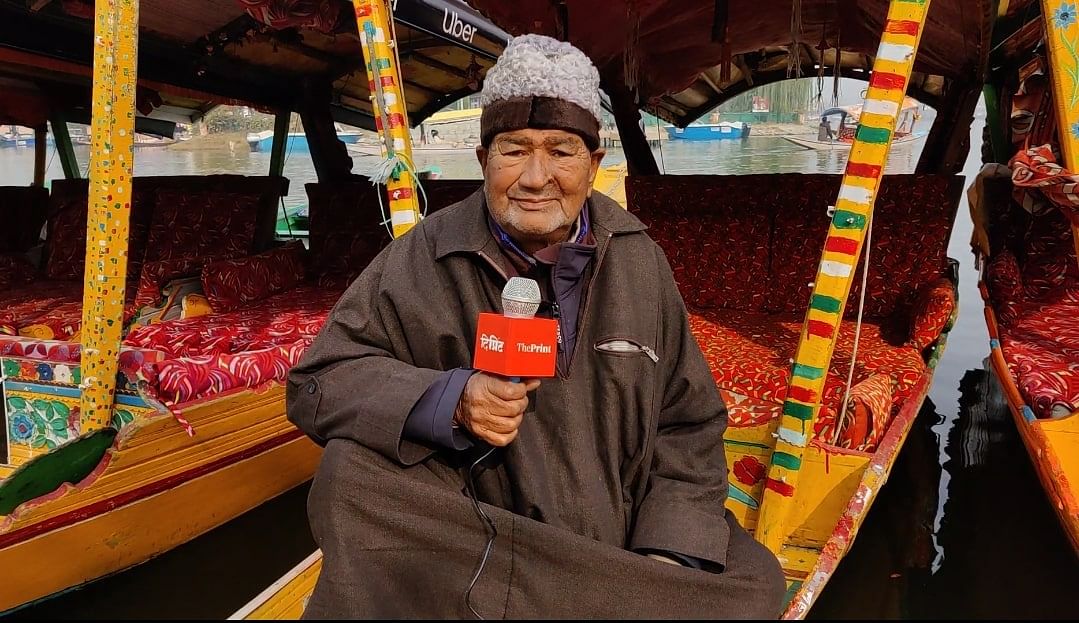 Shikara rower Abdul Razzaq has spent decades offering offering boat rides on the Dal Lake | Photo: Prasanna Bachchhav, ThePrint