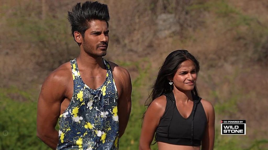 Kashish Kapoor and Digvijay Rathee during Splitsvilla X5