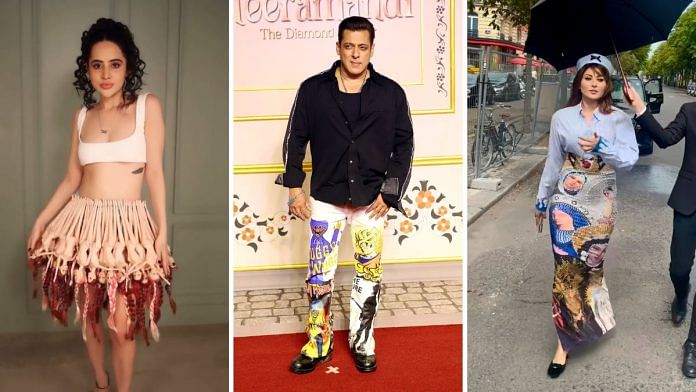 File photos of Uorfi Javed, Salman Khan and Urvashi Rautela | Instagram, ANI