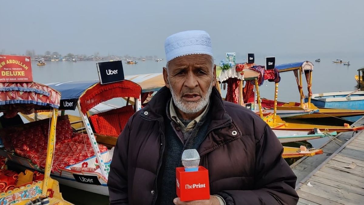 Wali Muhammad Bhat, president of All J&K Taxi Shikara Owners Association | Photo: Prasanna Bachchhav, ThePrint
