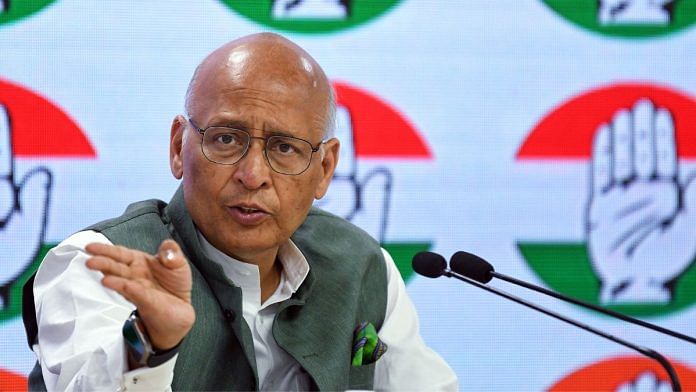 Congress leader and Rajya Sabha member Abhishek Manu Singhvi | File photo | ANI