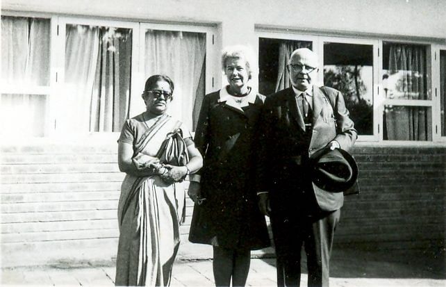 Rajeswari Chatterjee with professor William G Dow and Mrs Dow