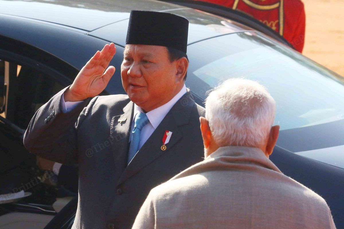 Indonesian President Prabowo Subianto with PM Modi at Rashtrapati Bhawan | Praveen Jain | ThePrint