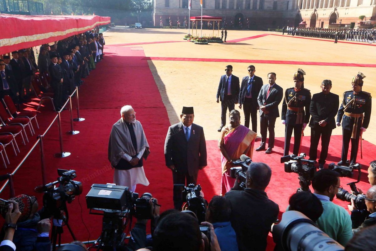 Indonesian President Prabowo Subianto addresses the media at Rashtrapati Bhawan | Praveen Jain | ThePrint