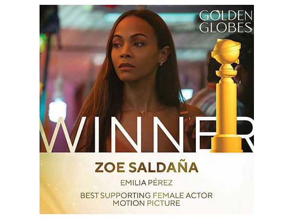 Zoe Saldana wins her first Golden Globe for 'Emilia Perez'