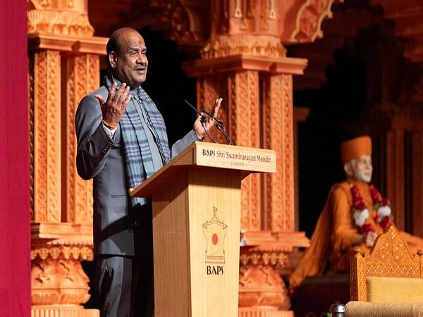Om Birla visits BAPS temple in UK, says their work shows power and influence of India