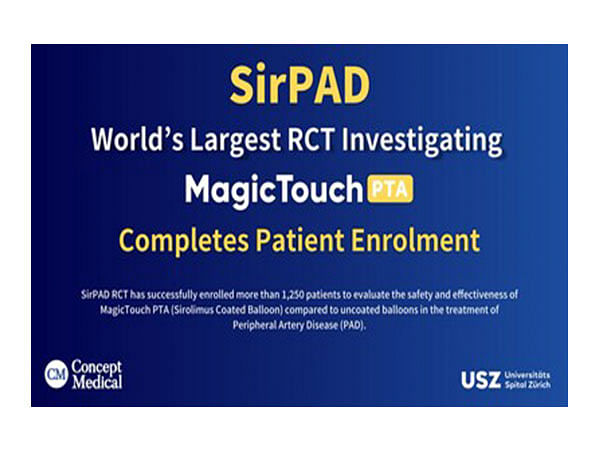 SirPAD - World's largest RCT Investigating MagicTouch PTA sirolimus Coated Balloon completes patient enrolment SirPAD - World's largest RCT Investigating MagicTouch PTA sirolimus Coated Balloon completes patient enrolment