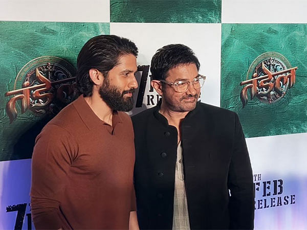 Aamir Khan attends trailer launch of Naga Chaitanya's film 'Thandel'