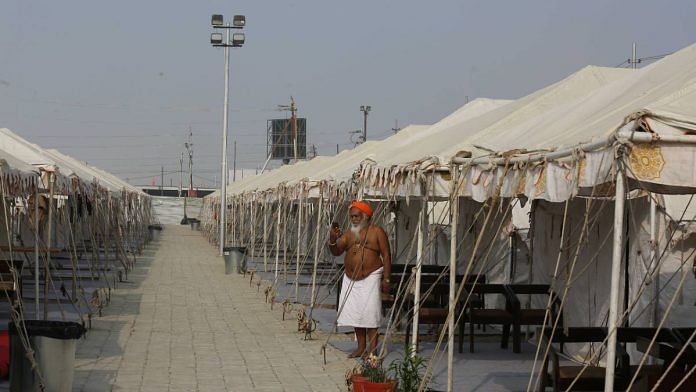 Arrangements for mahants at the Maha Kumbh in Prayagraj | Photo: Suraj Singh Bisht | ThePrint