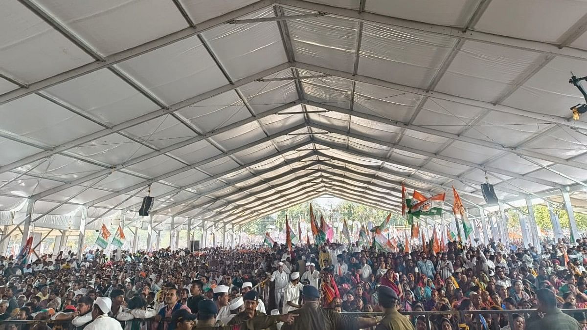 Supporters at Congress rally in Mhow | Sourav Roy Burman | ThePrint