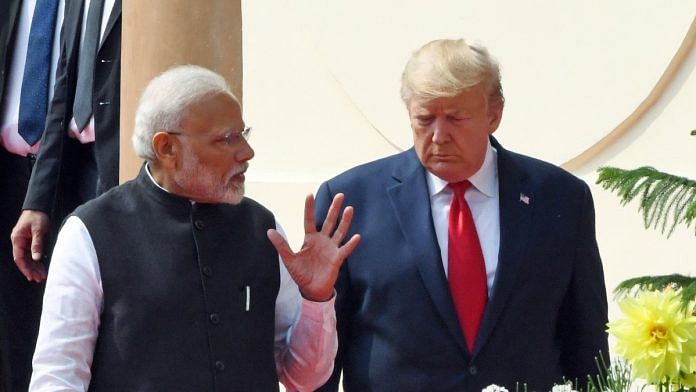 Modi Trump File photo of PM Narendra Modi with US President Donald Trump at Hyderabad House in New Delhi on 25 February, 2020 | ANI/R Reveendran