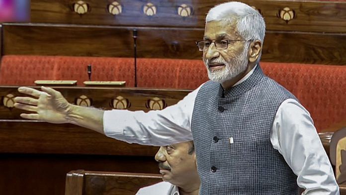 File photo: V. Vijaysai Reddy speaking in Rajya Sabha | ANI