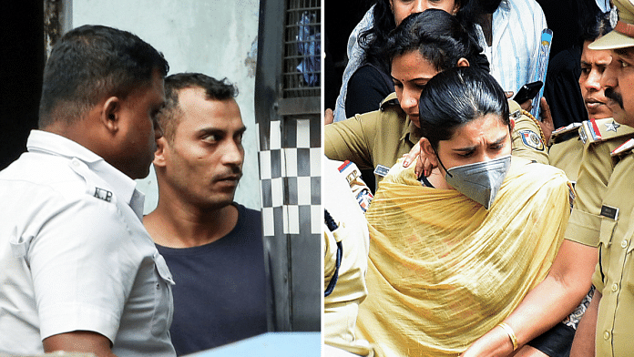 File photo of Sanjay Roy and SS Greeshma, the convicts in the RG Kar rape and murder and the Sharon Raj murder | ANI
