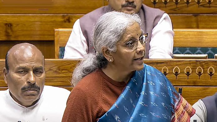 Union Finance Minister Nirmala Sitharaman presents the Economic Survey 2024-25 in the Lok Sabha during the Budget session of Parliament, in New Delhi, Friday | PTI