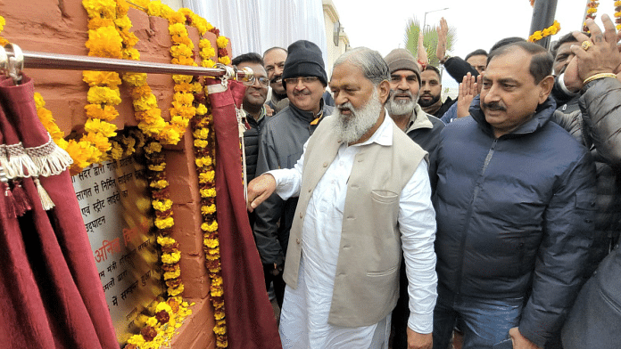 File photo of Haryana minister Anil Vij (wearing white kurta) at a public event in Ambala | X/@dipro_ambala