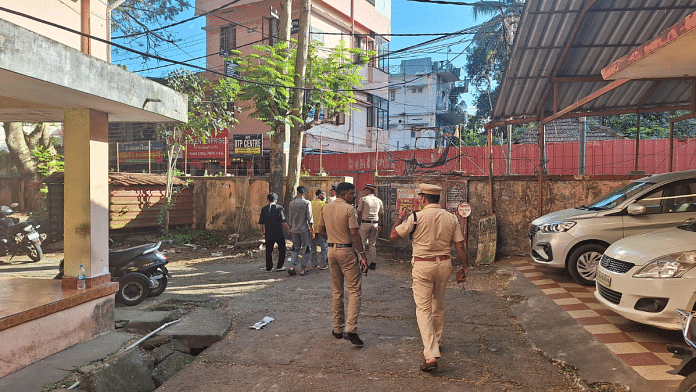 Police with four of the accused in the Pathanamthitta gang-rape case at the district court on Monday | Aneesa PA | ThePrint