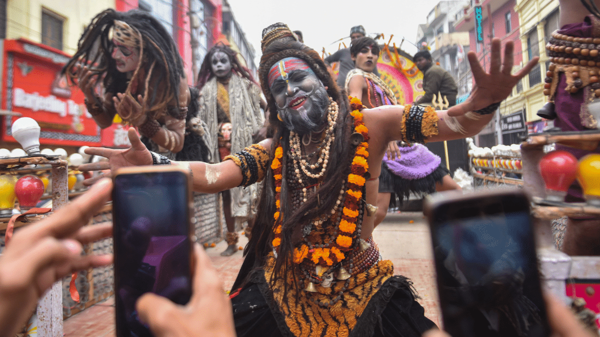 A vigntette from the Peshwai yatra at Prayagraj for Mahakumbh | Suraj Singh Bisht | ThePrint 