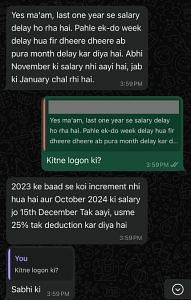 दिप्रिंट और नोएडा स्थित कोचिंग सेंटर के कर्मचारी के बीच बातचीत का स्क्रीनशॉट | नूतन शर्मा/दिप्रिंट