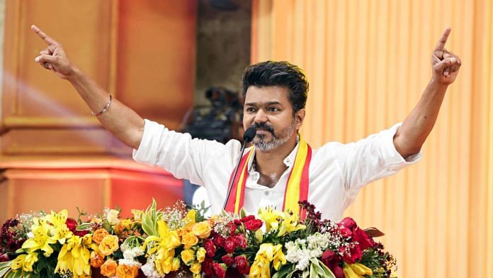 File photo of Tamilaga Vettri Kazhagam chief Vijay | Photo: ANI