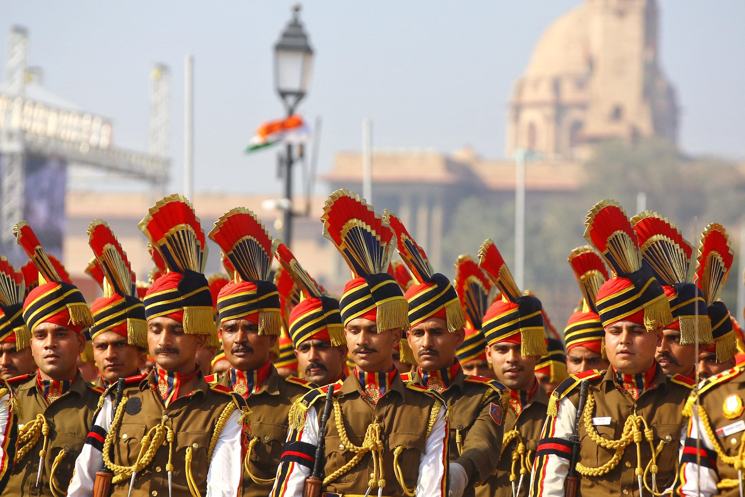 The Delhi Police marching contingent | Photo: Manisha Mondal | ThePrint