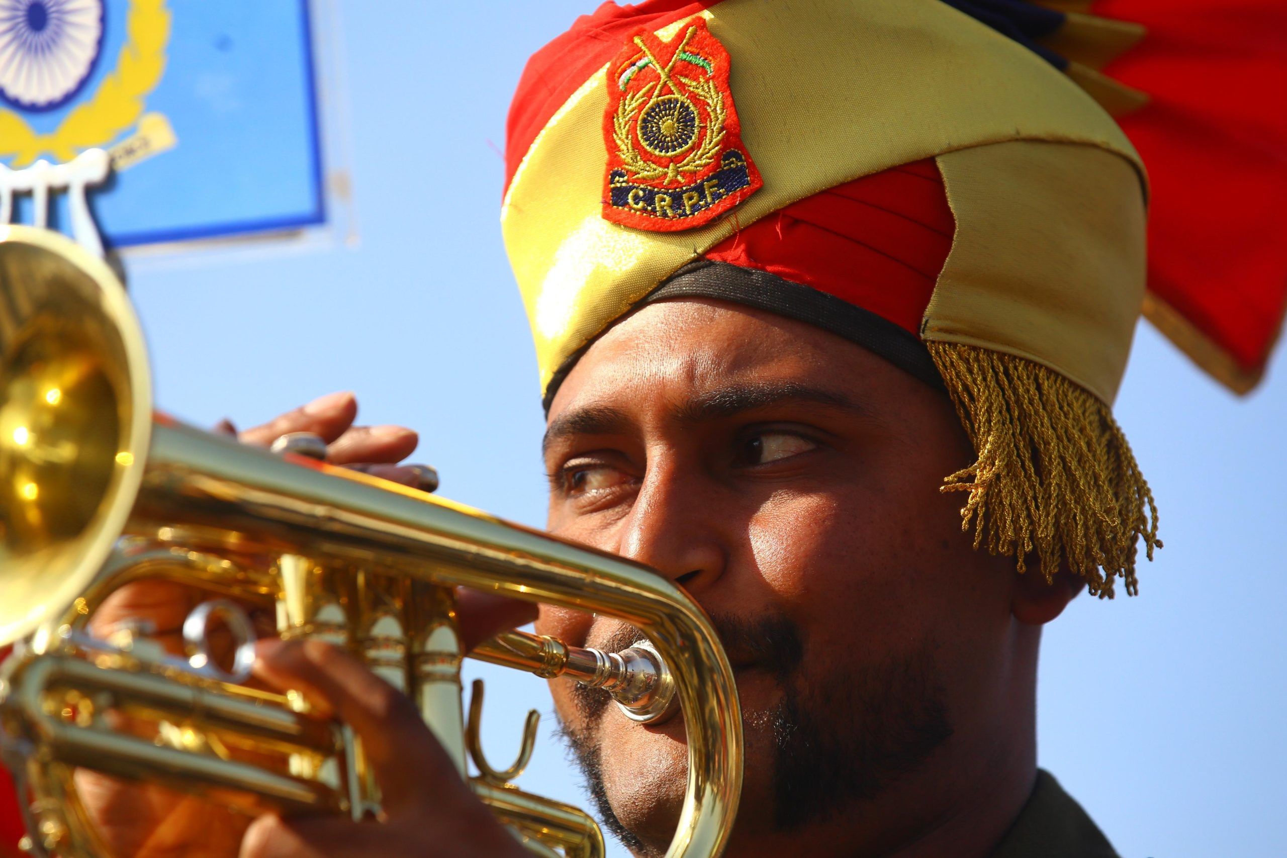 A member of the CRPF marching band at rehearsals for the Republic Day parade. | Photo: Manisha Mondal | ThePrint