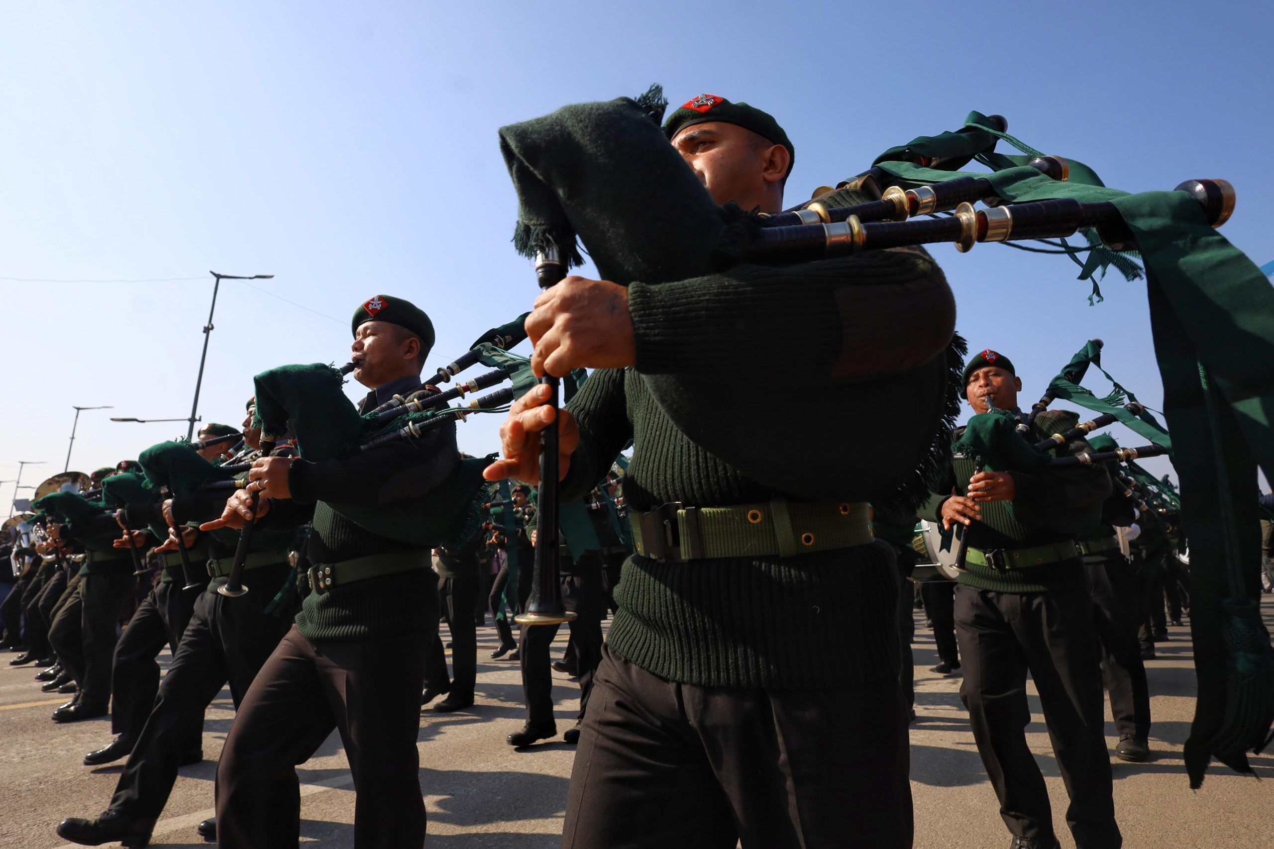 A contingent of the Gorkha marching band. | Photo: Manisha Mondal | ThePrint