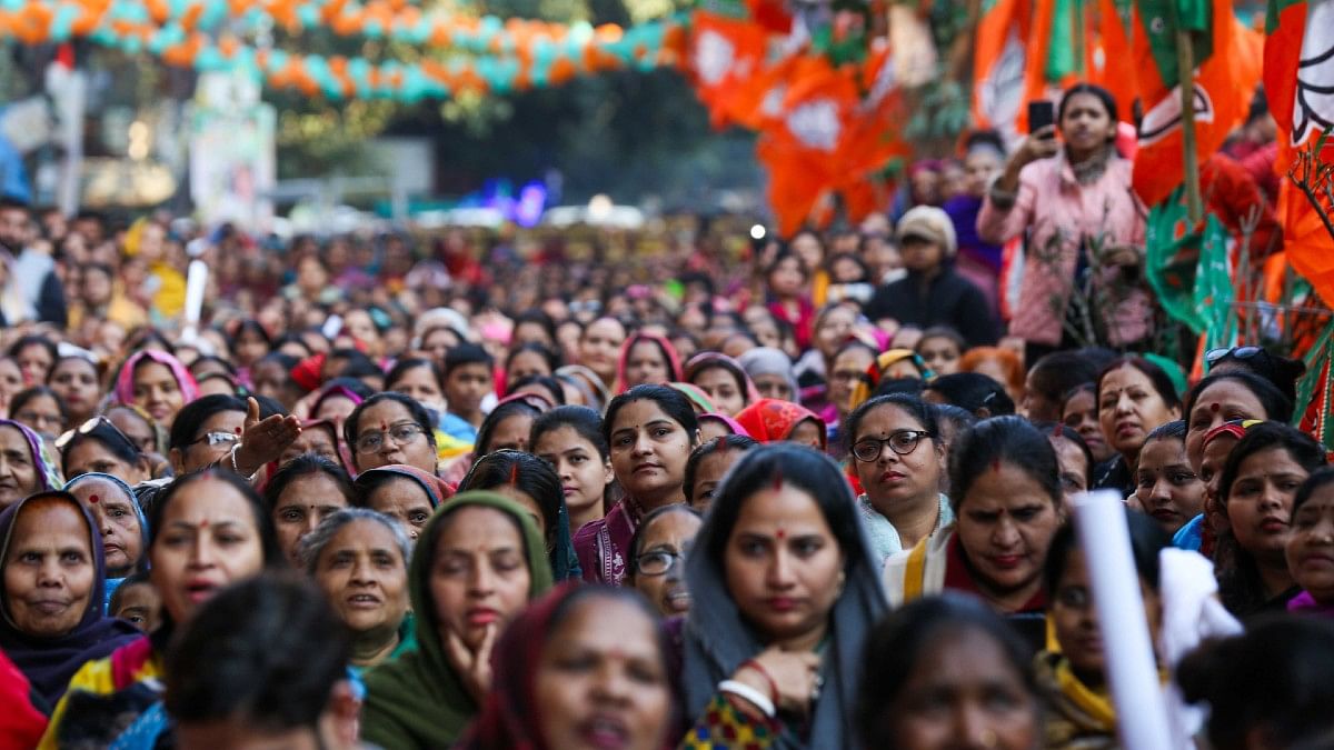 Crowd at a rally held by UP CM Yogi Adityanath in Delhi | Suraj Singh Bisht | ThePrint