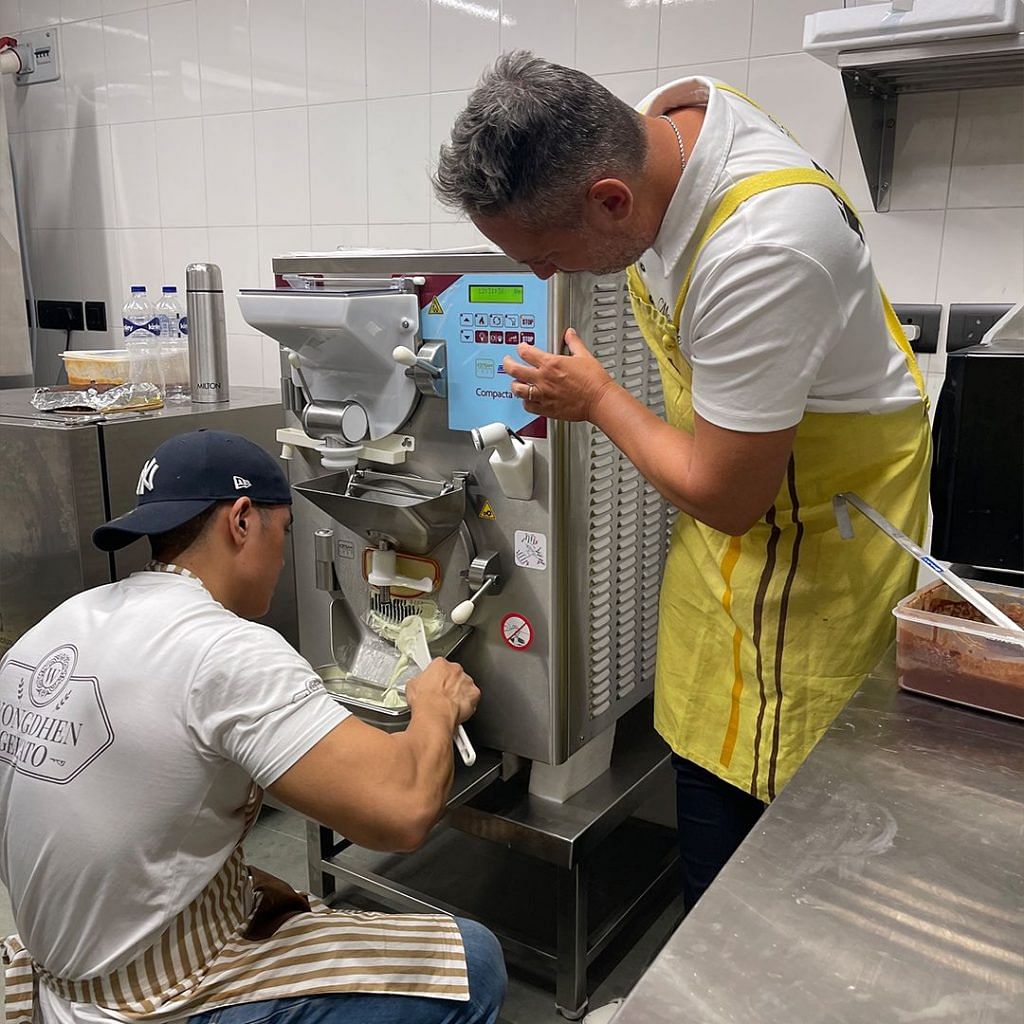Rinchen Wongdhen's hands-on learning from his mentor at Wongdhen Gelato | By special arrangement 