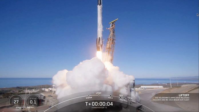 Pixxel's hyperspectral imaging satellites being launched aboard a SpaceX rocket from Vandenberg Space Force Base, California, USA | Credit: Pixxel