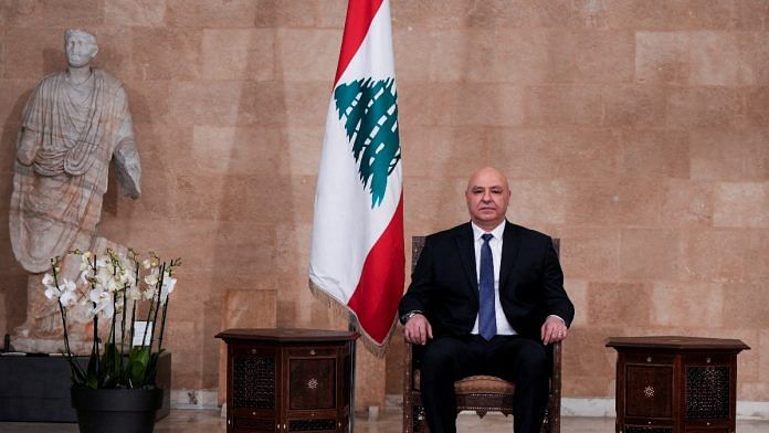 Lebanon's army chief Joseph Aoun sits at the presidential palace, after he was elected as the country's President, in Baabda, Lebanon, January 9, 2025 | Reuters file photo