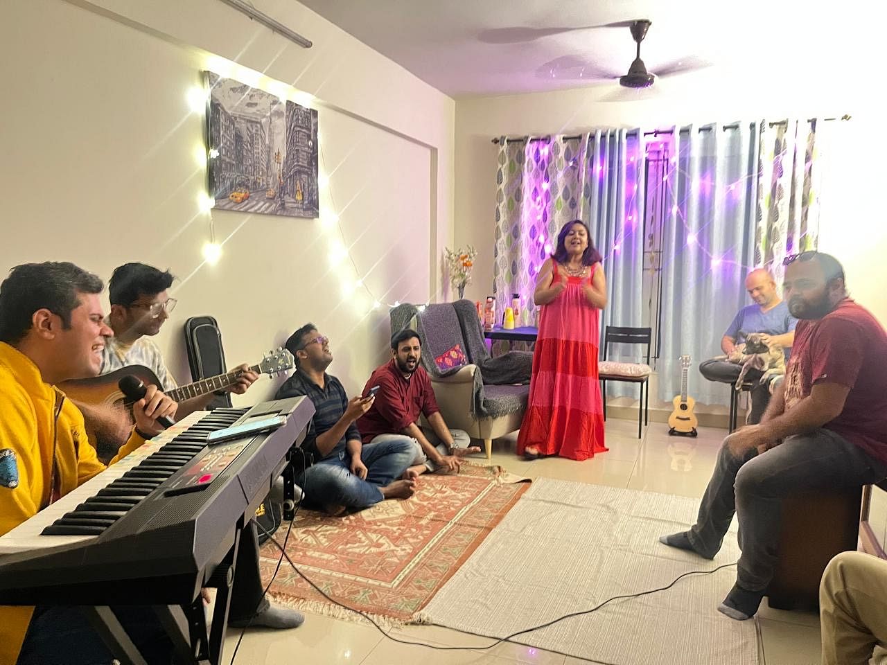 Jam session at Sneha's house in Bengaluru. Credit: Sneha