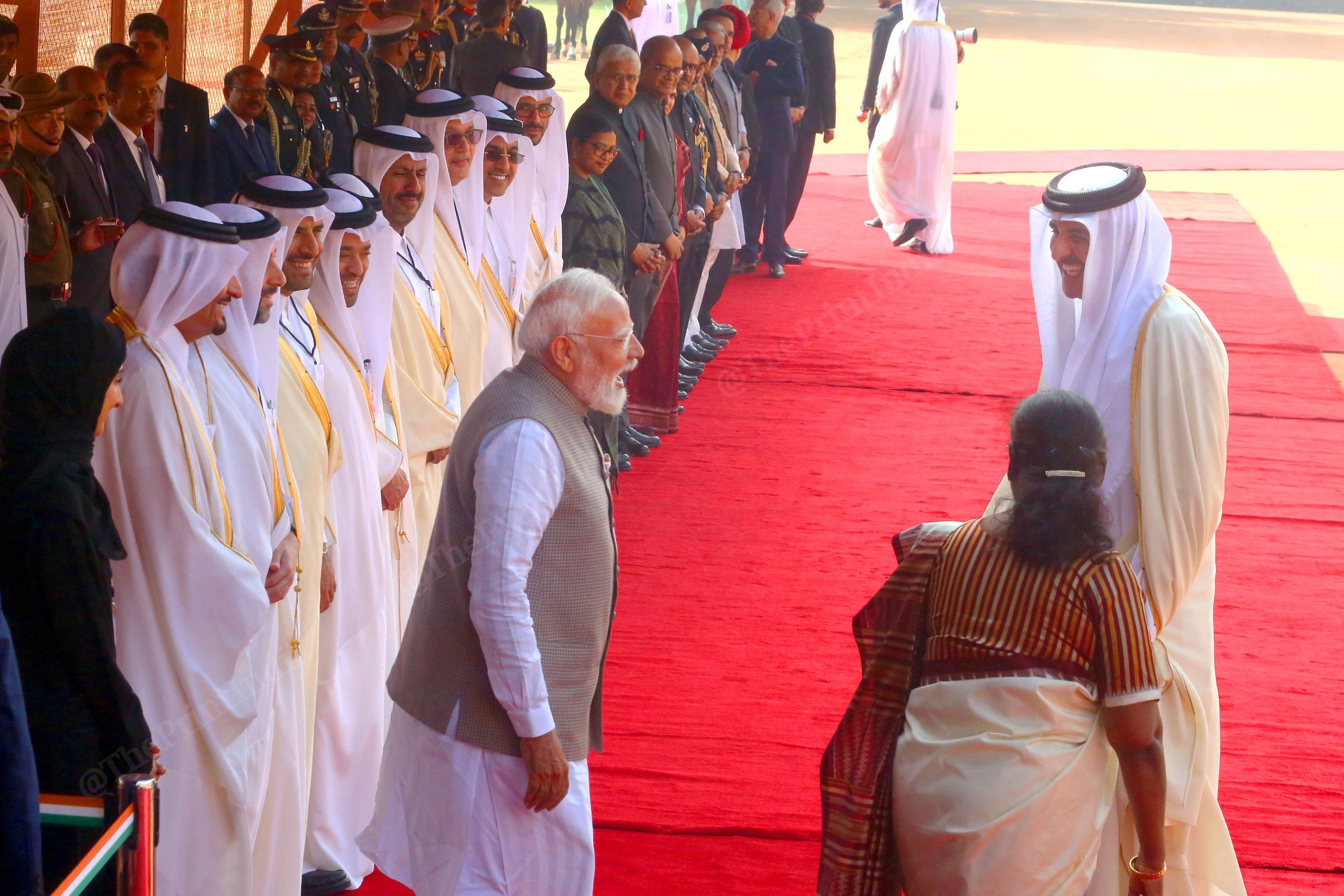 The Qatari delegation was all smiles at the Rashtrapati Bhavan | Praveen Jain |ThePrint