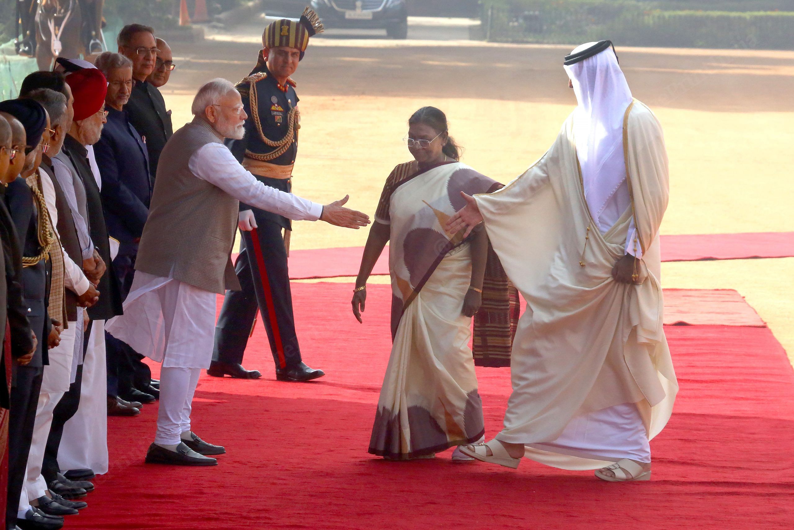 PM Modi shakes hands with the Amir of Qatar | Praveen Jain | ThePrint