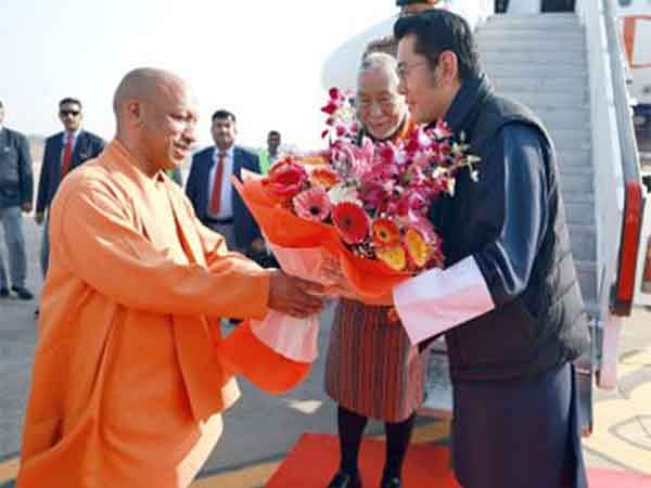 Uttar Pradesh CM Yogi Adityanath welcomes Bhutan's King in Lucknow