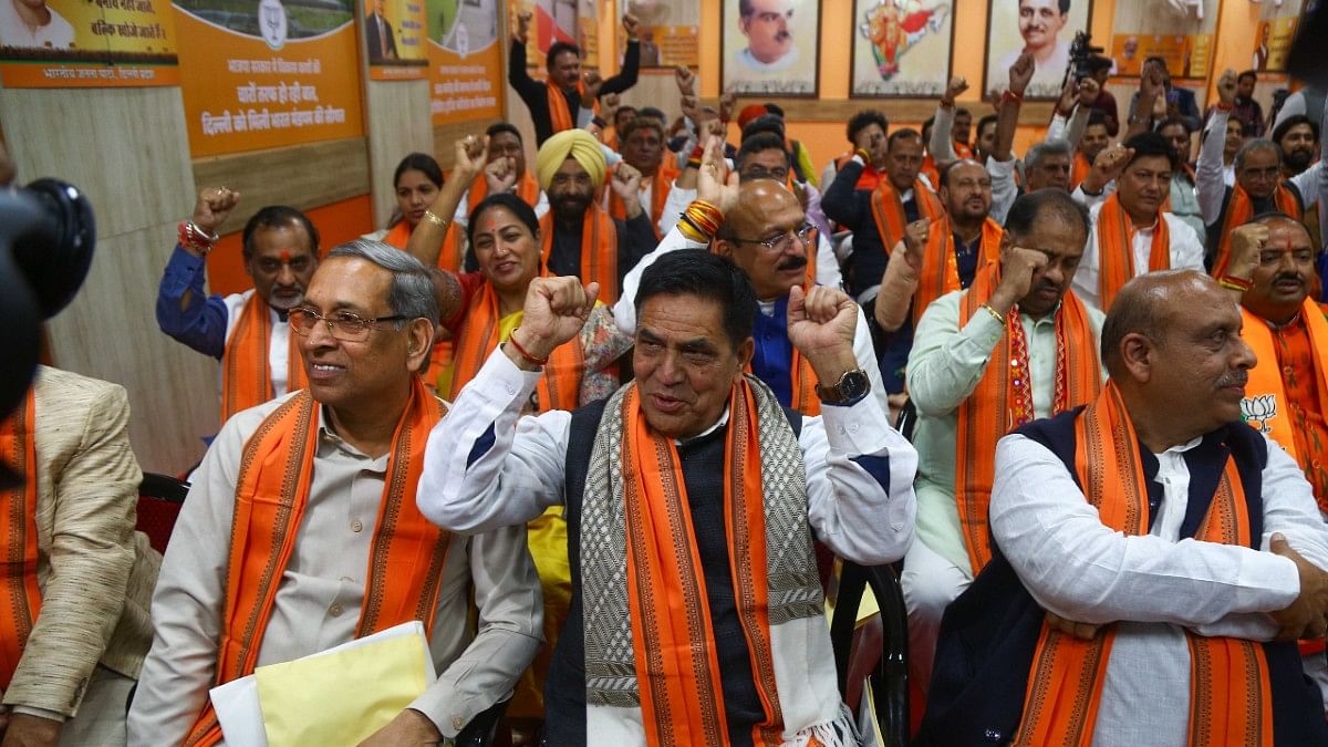 Delhi BJP MLAs at legislative party meeting in New Delhi, Wednesday | Suraj Singh Bisht | ThePrint