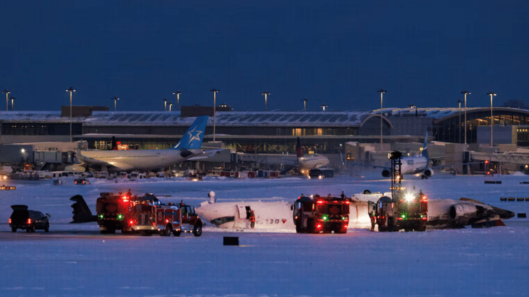 Delta plane flips upside down on landing at Toronto airport amid windy weather, 18 of 80 injured