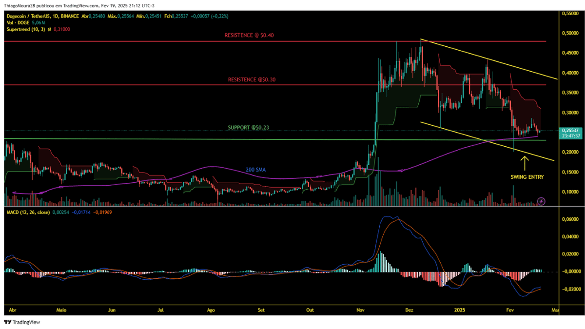 Dogecoin (DOGE) Chart Technical Analysis on TradingView in 2025 | Image by special arrangement