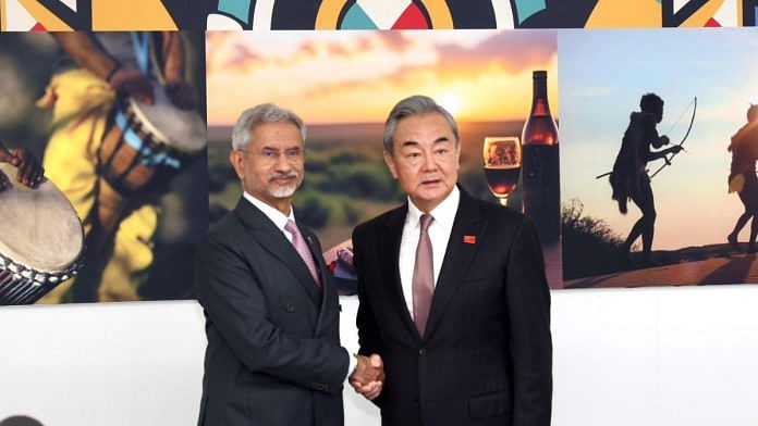 India's External Affairs Minister S. Jaishankar and his Chinese counterpart Wang Yi at the G20 Foreign Ministers Meeting in the South African city of Johannesburg | X/@DrSJaishankar