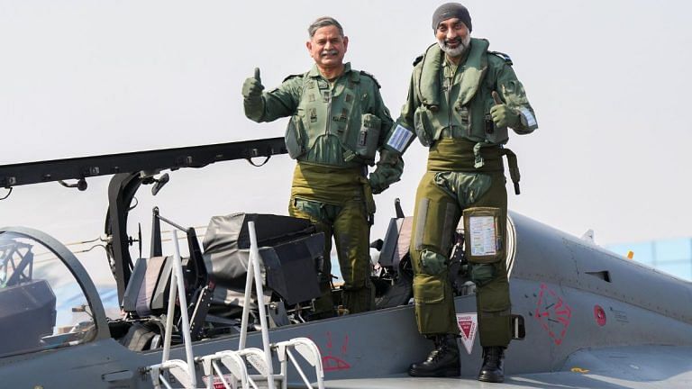 A day before Aero India inauguration, IAF chief flies LCA Tejas trainer version with Army chief in co-pilot seat