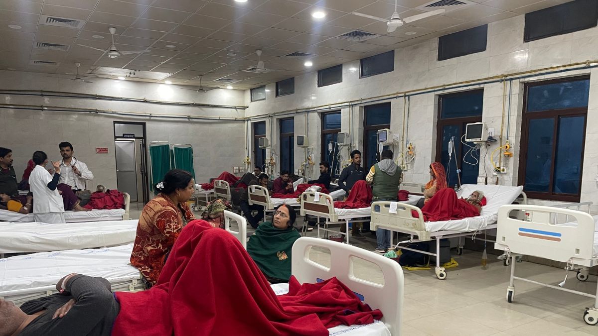 एसआरएन में भगदड़ पीड़ितों से भरा वार्ड | फोटो: उदित हिंदुजा/दिप्रिंट