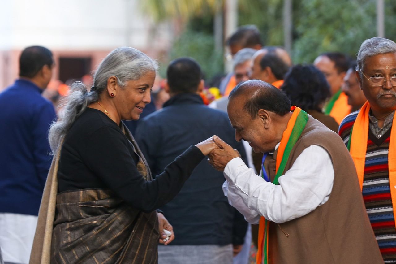 Union Minister Nirmala sitharaman at BJP HQ | Suraj Singh Bisht | ThePrint