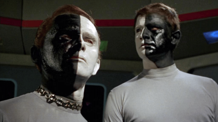 Paramount, Captain Kirk in episode “Let That Be Your Last Battlefield” Two survivors of a devasted planet remain committed to destroying one another due to legacy politics | IMDb