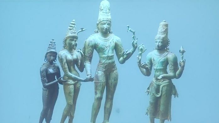 Sculptures depicting marriage of Shiva and Uma | Photo: Sakshi Mehra, ThePrint