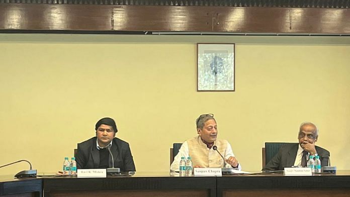 Former IAS officer and LBSNAA director Sanjeev Chopra delivering a lecture at New Delhi’s IIC | Photo: Nootan Sharma, ThePrint