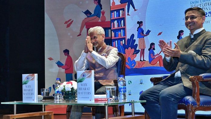 jaish EAM S. Jaishankar at the DU Literature Festival. | @DrSJaishankar/ X