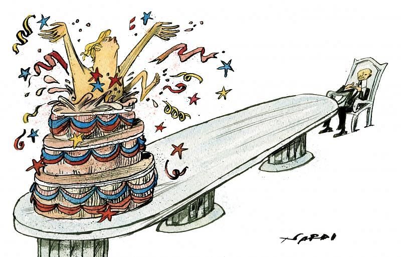 Trump-Putin cartoon on US-Russia ties