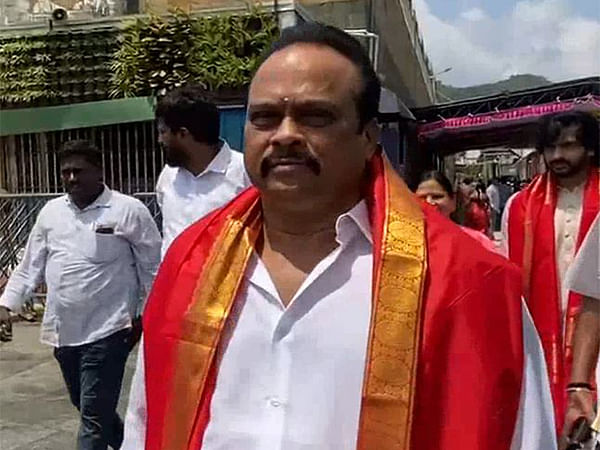'RRR' Producer DVV Danayya offers prayers at Sri Venkateswara Swamy Temple in Tirupati